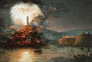 Jan Bogumil Plersch Fireworks in honor of Catherine II in 1787. USA oil painting artist